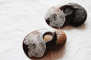Brown Shell Large Teardrop Shape Earrings Divinite Jewellry
